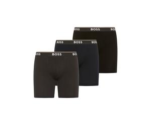 Boxershorts BOSS "BoxerBrLong 3P Power", Herren, Gr. L, Jersey, schwarz (open miscellaneous 982), Jersey, Obermaterial: 95% Baumwolle, 5% Elasthan, eng, Unterhosen (34703217-L) open miscellaneous 982