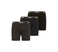 Boxershorts BOSS "BoxerBrLong 3P Power", Herren, Gr. XL, Jersey, schwarz (open miscellaneous 982), Jersey, Obermaterial: 95% Baumwolle, 5% Elasthan, eng, Unterhosen (34703217-XL) open miscellaneous 98