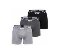 Boxershorts BOSS "Boxershort BoxerBr 3P Power 3er Pack", Herren, Gr. L, grau, Obermaterial: 95% Baumwolle CO. 5% Elasthan EL., Unterhosen (84544621-L) grau
