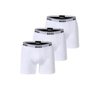 Boxershorts BOSS "Boxershort BoxerBr 3P Power 3er Pack", Herren, Gr. L, weiß, Obermaterial: 95% Baumwolle CO. 5% Elasthan EL., Unterhosen (88432965-L) weiß