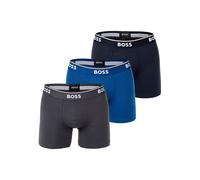 Boxershorts BOSS "Boxershort BoxerBr 3P Power 3er Pack", Herren, Gr. XL, blau, Obermaterial: 95% Baumwolle CO. 5% Elasthan EL., Unterhosen (83284929-XL) blau