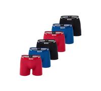 Boxershorts BOSS "Boxershort BoxerBr 6P Power 6er Pack", Herren, Gr. XXL, bunt (rot, blau, schwarz), Obermaterial: 95% Baumwolle CO. 5% Elasthan EL., Unterhosen (99543632-XXL) rot, blau, schwarz