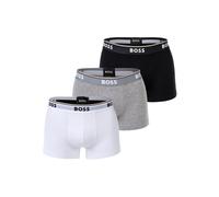 Boxershorts BOSS "Boxershort Trunk 3P Power 3er Pack", Herren, Gr. L, bunt (weiß, grau, schwarz), Obermaterial: 95% Baumwolle CO. 5% Elasthan EL., Unterhosen (58002656-L) weiß, grau, schwarz