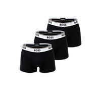 Boxershorts BOSS "Boxershort Trunk 3P Power 3er Pack", Herren, Gr. L, schwarz (schwarz, weiß), Obermaterial: 95% Baumwolle CO. 5% Elasthan EL., Unterhosen (77261157-L) schwarz, weiß