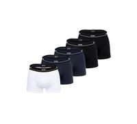Boxershorts BOSS "Boxershort Trunk 5P Essential 5er Pack", Herren, Gr. M, bunt (schwarz, weiß, blau), Obermaterial: 95% Baumwolle CO. 5% Elasthan EL., Unterhosen (89318856-M) schwarz, weiß, blau