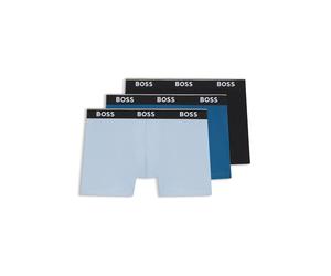Boxershorts BOSS, Damen, Gr. L, 3 Stk., open blau 462, Jersey, Obermaterial: 95% Baumwolle, 5% Elasthan, unifarben, körpernah, Unterhosen, aus bequemer Stretch-Baumwolle, körpernah, mittlere Bundhöhe