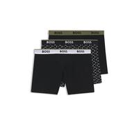 Boxershorts BOSS, Damen, Gr. M, 3 Stk., schwarz 003, Jersey, Obermaterial: 95% Baumwolle, 5% Elasthan, unifarben, körpernah, Unterhosen, längeres Bein, anliegend, aus Stretch-Baumwolle (74129756-M) sc