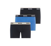 Boxershorts BOSS, Damen, Gr. XL, 3 Stk., open blau 460, Jersey, Obermaterial: 95% Baumwolle, 5% Elasthan, unifarben, körpernah, Unterhosen, aus bequemer Stretch-Baumwolle, körpernah, mittlere Bundhöhe