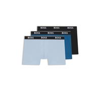 BOSS Dreierpack eng anliegende Boxershorts mit Logo am Bund - Style BoxerBr 3P Power, 50554694 Blau M
