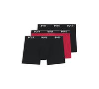 Boxershorts BOSS, Herren, Gr. S, 3 Stk., open blau 463, Jersey, Obermaterial: 95% Baumwolle, 5% Elasthan, unifarben, körpernah, Unterhosen, aus bequemer Stretch-Baumwolle, körpernah, mittlere Bundhöhe