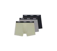 Boxershorts BOSS, Herren, Gr. XXL, 3 Stk., beige (open miscellaneous 970), Jersey, Obermaterial: 95% Baumwolle, 5% Elasthan, körpernah, Unterhosen, aus bequemer Stretch-Baumwolle, körpernah, mittlere