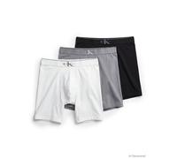 Boxershorts "Boxer Brief 3PK", Damen, Gr. L (52), schwarz, misty grau, weiß, Jersey, Obermaterial: 95% Baumwolle, 5% Elasthan, CALVIN KLEIN UNDERWEAR, unifarben, körpernah, Unterhosen, Körpernahe Pass