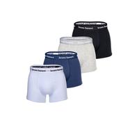 Bruno Banani Herren Boxershorts Every Day - 4er Pack Baumwolle Schwarz/Grau/Weiß/Blau 2XL
