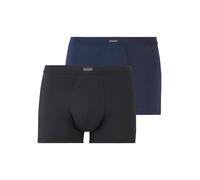 Boxershorts BRUNO BANANI, Herren, Gr. S, blau (blaugrau, schwarz), Microfaser, Obermaterial: 90% Polyamid, 10% Elasthan, unifarben, körpernah, Unterhosen, mit angesetztem Bündchen (99459902-S) blaugra