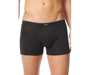 Boxershorts BRUNO BANANI "Short Infinity", Herren, Gr. S, schwarz, Obermaterial: 47% Baumwolle, 47% Modal, 6% Elasthan, unifarben, körpernah, Unterhosen, mit kontrastfarbenen Logobund (72018156-S) sch