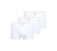 Boxershorts BUGATTI "Oslo", Herren, Gr. 5M, weiß (weiß, hell, uni), Single Jersey, Obermaterial: 95% Baumwolle, 5% Elasthan, unifarben, figurbetont, Unterhosen, weich, basic, eng, atmungsaktiv, breite