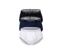 Boxershorts BUGATTI "Slip 3er Pack", Herren, Gr. 3XL, bunt (weiß, schwarz, blau), Obermaterial: 100% Baumwolle CO., Unterhosen (51550052-XXXL) weiß, schwarz, blau