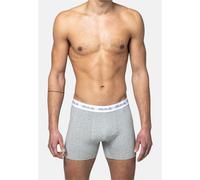 Boxershorts BULA, Herren, Gr. L, grau, 95% Baumwolle, 5% Elasthan, unifarben, Unterhosen, 2er-Pack im sportlichen Design (93366949-L) grau