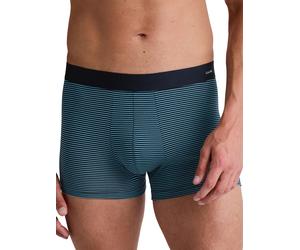 Boxershorts CALIDA "Cotton Code Design", Herren, Gr. L (52/54), blau (bright blau), Single Jersey, Obermaterial: 94% Baumwolle, 6% Elasthan, körpernah, Unterhosen, mit weichem Elastikbund, ohne Eingri