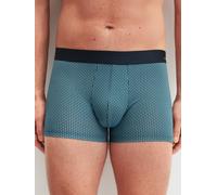 Boxershorts CALIDA "Cotton Code Design", Herren, Gr. XL (56), blau (retro blau), Single Jersey, Obermaterial: 94% Baumwolle, 6% Elasthan, körpernah, Unterhosen, mit weichem Elastikbund, ohne Eingriff
