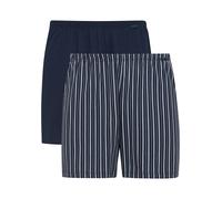 Boxershorts CALIDA "Natural Benefit", Herren, Gr. M (50), blau (schwarz sea), Single Jersey, Obermaterial: 100% Baumwolle, bedruckt, bequem, Unterhosen, elastisch, Single Jersey-Qualität, ohne Eingrif