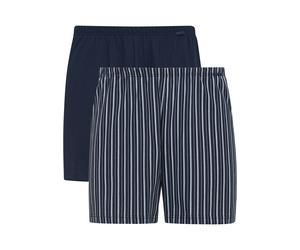 Boxershorts CALIDA "Natural Benefit", Herren, Gr. M (50), blau (schwarz sea), Single Jersey, Obermaterial: 100% Baumwolle, bedruckt, bequem, Unterhosen, elastisch, Single Jersey-Qualität, ohne Eingrif
