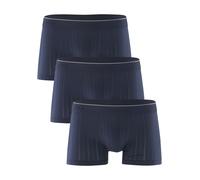 Boxershorts CALIDA "Pure & Style", Herren, Gr. S (46/48), 3, blau (indigo mood), Single Jersey, Obermaterial: 94% Baumwolle, 6% Elasthan, unifarben, normal, Unterhosen, Baumwollmix - Single Jersey, el