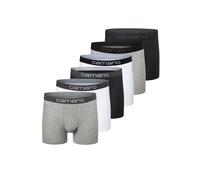 Camano Herren Boxershorts Unterhosen Herren elastischer Gummibund ohne Einschneiden Baumwolle Stretch hautfreundlich Atmungsaktiv 6er Pack 2XL Black Grey White
