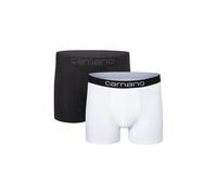Camano Herren Boxershorts Unterhosen Herren elastischer Gummibund ohne Einschneiden Baumwolle Stretch hautfreundlich Atmungsaktiv 2er Pack L White Mix