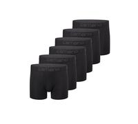 Camano Herren Boxershorts Unterhosen Herren elastischer Gummibund ohne Einschneiden Baumwolle Stretch hautfreundlich Atmungsaktiv 6er Pack M Black