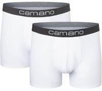 Camano Herren Boxershorts Unterhosen Herren elastischer Gummibund ohne Einschneiden Baumwolle Stretch hautfreundlich Atmungsaktiv 2er Pack L White