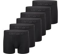 Camano Herren Boxershorts Unterhosen Herren elastischer Gummibund ohne Einschneiden Baumwolle Stretch hautfreundlich Atmungsaktiv 6er Pack M Black