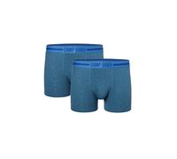 Boxershorts CAMP DAVID "casual", Herren, Gr. M, blau (jeans melange), Obermaterial: 95% Baumwolle, 5% Elasthan, kontrastfarbene Details, meliert, unifarben, figurbetont, Unterhosen Boxershorts, mit el