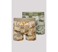 Camp David Herren Boxershorts mit All Over Print, 2er-Pack Desert/Light Khaki L