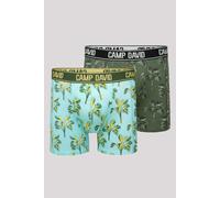 Boxershorts CAMP DAVID "Set:", Herren, Gr. M, 2 Stk., bunt (khaki, aqua), Material: 95% Baumwolle, 5% Elasthan, bedruckt, Unterhosen, mit All Over Print (82560057-M) khaki, aqua