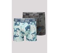 Boxershorts CAMP DAVID "Set:", Herren, Gr. S, 2 Stk., blau (light blau, anthra), Material: 95% Baumwolle, 5% Elasthan, bedruckt, eng, Unterhosen, mit All Over Print (53150544-S) light blau, anthra