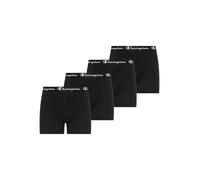 Boxershorts CHAMPION "4 pk Boxer", Herren, Gr. L, 4 Stk., schwarz (nbk, nbk, nbk, nbk, ns), Obermaterial: 95% Baumwolle, 5% Elasthan, Unterhosen, 4er-Pack, für Erwachsene geeignet, aus Baumwolle und E
