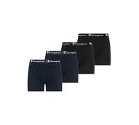 Boxershorts CHAMPION "4 pk Boxer", Herren, Gr. S, 4 Stk., schwarz (nny, nny, nbk, nbk, ns), Obermaterial: 95% Baumwolle, 5% Elasthan, Unterhosen, 4er-Pack, für Erwachsene geeignet, aus Baumwolle und E