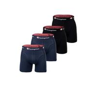 Boxershorts CHAMPION "Boxershort 4er Pack", Herren, Gr. L, blau (blau, schwarz), Obermaterial: 95% Baumwolle CO. 5% Elasthan EL., Unterhosen (54136837-L) blau, schwarz