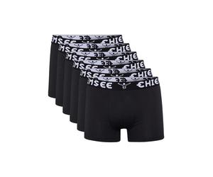 Boxershorts CHIEMSEE "Boxershort Boxer Briefs, Regular Fit 6P 6er Pack", Herren, Gr. M, schwarz, Obermaterial: 95% Baumwolle CO. 5% Elasthan EL., Unterhosen (99147614-M) schwarz