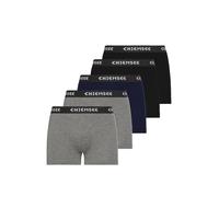 Boxershorts CHIEMSEE, Herren, Gr. L, 5 Stk., bunt (grau, schwarz, marine), Single Jersey, Graumeliert (Obermaterial): 71% Baumwolle, 24% Viskose, 5% Elasthan. Obermaterial: 95% Baumwolle, 5% Elasthan,