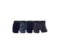 CR7 Herren Boxershorts, 4er Pack - Camouflage, Trunks, Cotton Stretch, Logobund Blau/Grau S