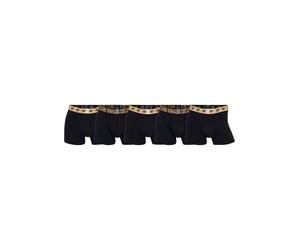 Boxershorts CR7 "Boxershort CR7 Basic Trunk, 5-pack 5er Pack", Herren, Gr. XL, schwarz (schwarz, gold), Obermaterial: 95% Baumwolle CO. 5% Elasthan EL., Unterhosen (43675400-XL) schwarz, gold