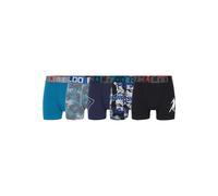 Boxershorts CR7 "Boxershort CR7 Boys Trunk 5-pack 5er Pack", Jungen, Gr. 140-146, bunt (schwarz, blau, türkis), Obermaterial: 95% Baumwolle CO. 5% Elasthan EL., Unterhosen (82030820-140) schwarz, blau