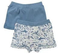 Boxershorts Doppelpack Unterwasserwelt + uni blau 140