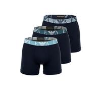 Boxershorts EMPORIO ARMANI "Boxershort BOLD MONOGRAM 3er Pack", Herren, Gr. L, blau, Obermaterial: 95% Baumwolle CO. 5% Elasthan EL., Unterhosen (21286550-L) blau
