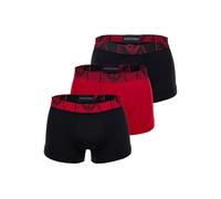 Boxershorts EMPORIO ARMANI "Boxershort BOLD MONOGRAM 3er Pack", Herren, Gr. L, bunt (schwarz, rot, schwarz), Obermaterial: 95% Baumwolle CO. 5% Elasthan EL., Unterhosen (59199622-L) schwarz, rot, schw