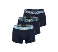 Boxershorts EMPORIO ARMANI "Boxershort BOLD MONOGRAM 3er Pack", Herren, Gr. XL, blau, Obermaterial: 95% Baumwolle CO. 5% Elasthan EL., Unterhosen (19101423-XL) blau