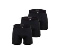 Boxershorts EMPORIO ARMANI "Boxershort ESSENTIAL LOGOLABEL 3er Pack", Herren, Gr. L, schwarz, Obermaterial: 95% Baumwolle CO. 5% Elasthan EL., Unterhosen (13802962-L) schwarz