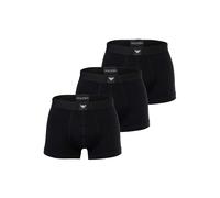 Boxershorts EMPORIO ARMANI "Boxershort ESSENTIAL LOGOLABEL 3er Pack", Herren, Gr. L, schwarz, Obermaterial: 95% Baumwolle CO. 5% Elasthan EL., Unterhosen (36007449-L) schwarz